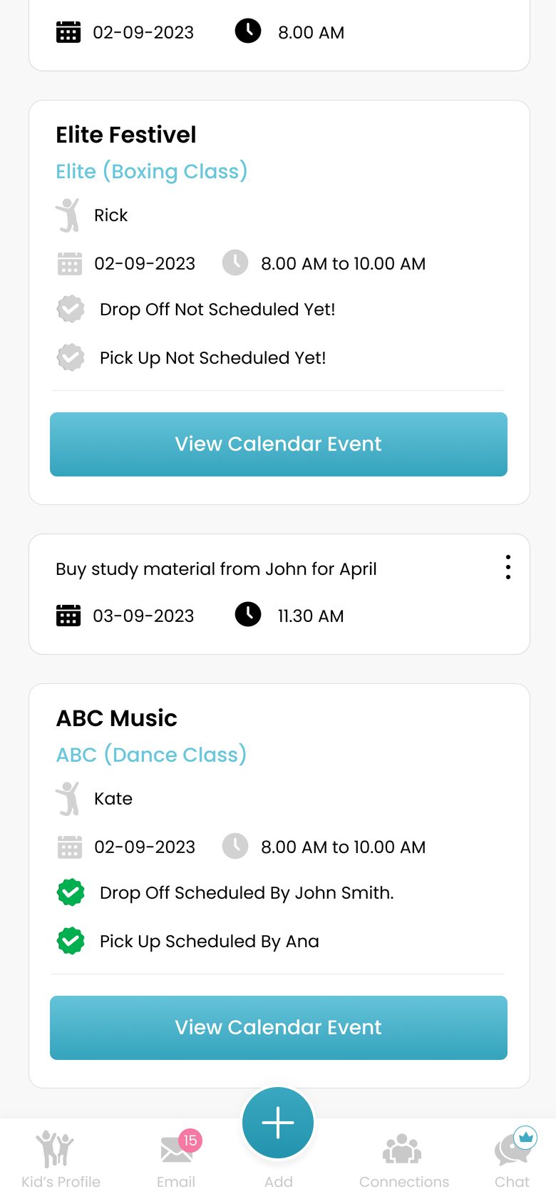 Scheduling detail