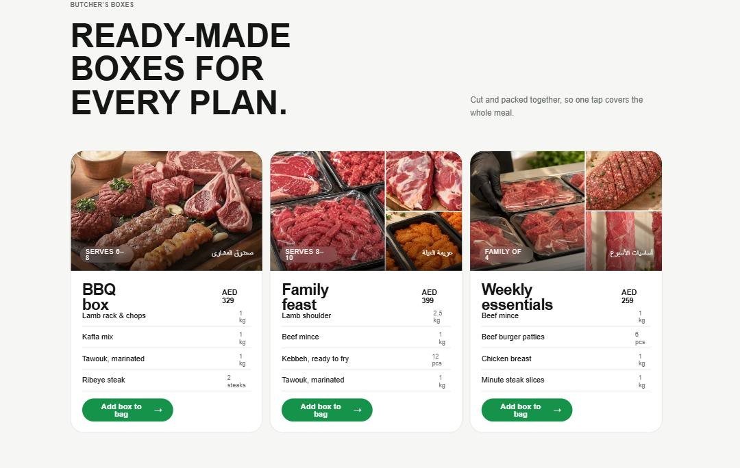 Ready-made boxes for every plan, straight into the bag